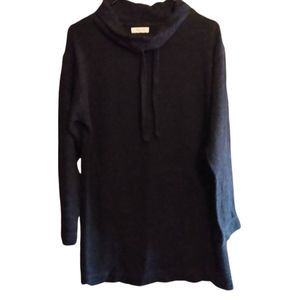 Max Studio Long Sleeve Stitch Fixed Draw String Cow Neck 2 Pocket Tunic Top XL